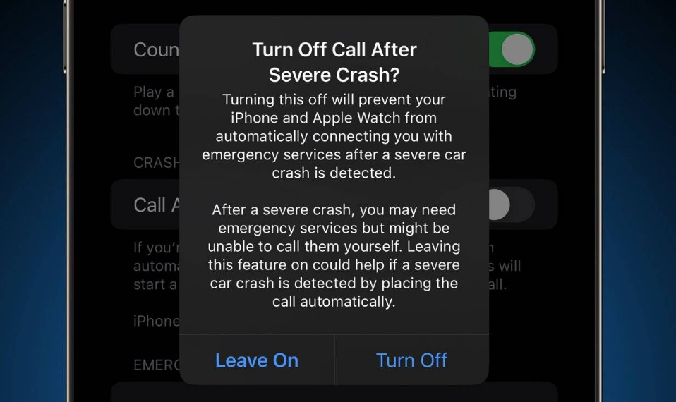 昌吉苹果14维修分享 iPhone 14 和 Apple Watch 上关闭崩溃检测 